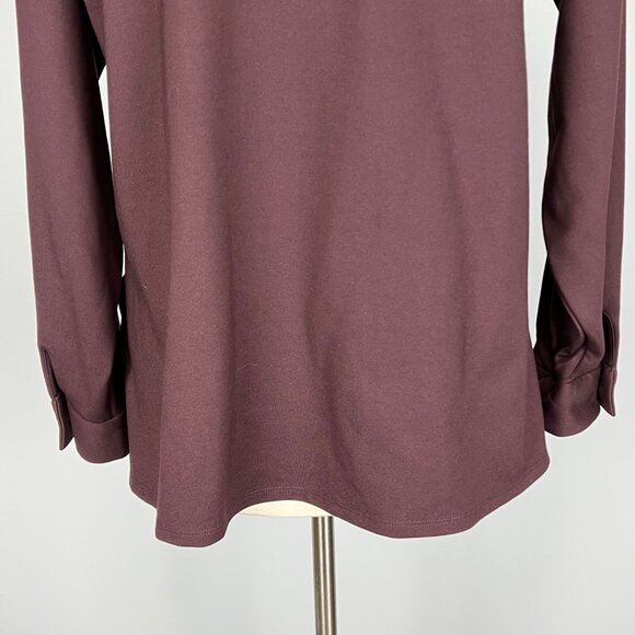 Eileen Fisher Womens Washable Flex Ponte Stand Collar Overshirt Brown size S - Picture 9 of 15